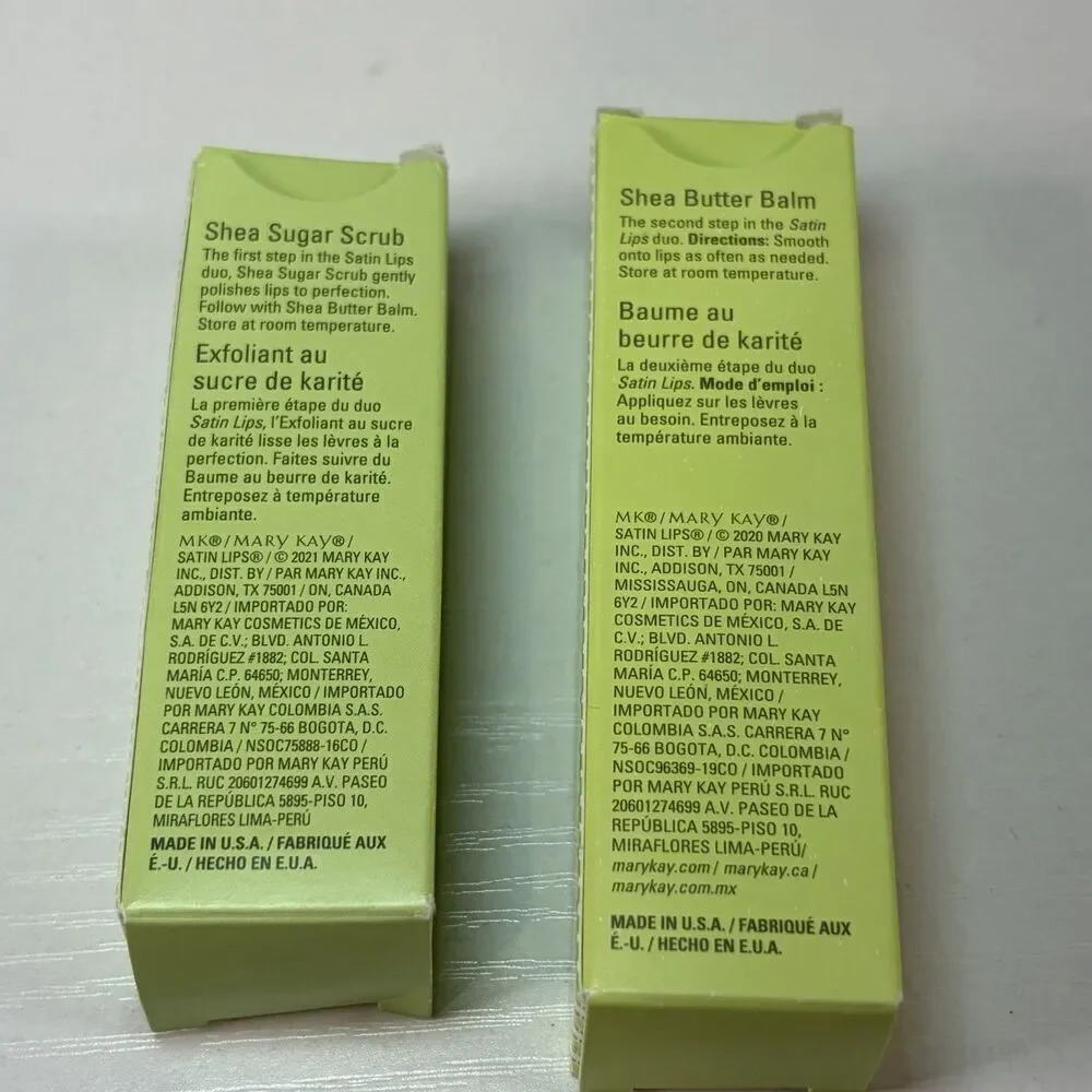 Mary Kay SATIN LIPS Set White Tea & Citrus Shea Sugar Scrub & Butter Balm NEW